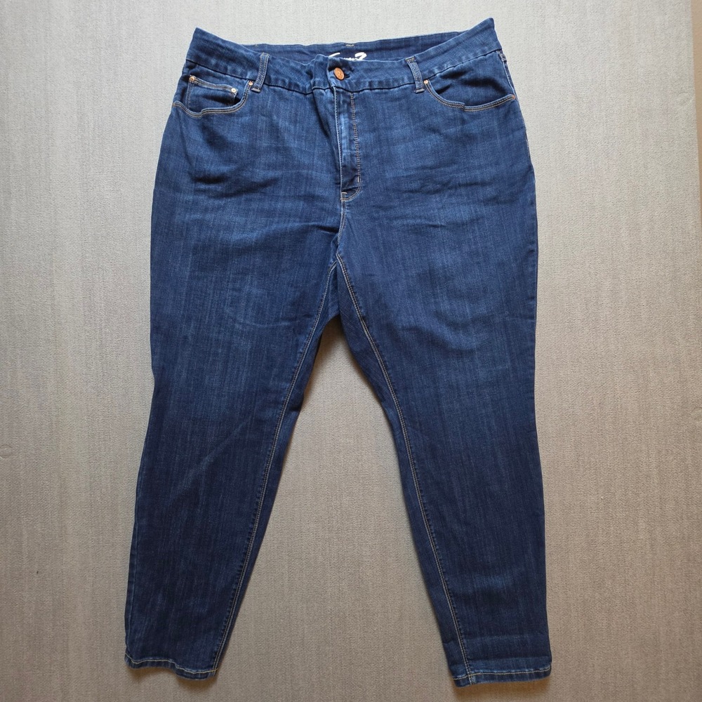 Seven7 Jeans Women 22W Blue Tummyless High Rise Skinny Stretch Denim